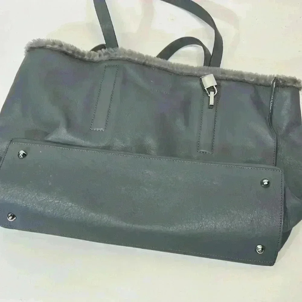 Lia Nima genuine, leather, gray purse tote - Picture 5 of 6